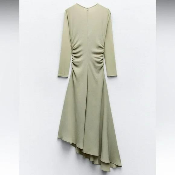 ZARA DRAPED MIDI DRESS - Picture 3 of 3